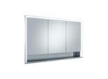Keuco Royal Lumos Spiegelschrank 14315171305 1200 x 735 x 165 mm, Wandeinbau, silber-eloxiert, Spiegelheizung, 3 kurze Türen