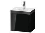 Duravit XViu Waschtisch-Unterschrank XV4631OB240P 45x33,3cm, 1 Tür, rechts, 1 Hahnloch, schwarz matt, Rahmen P, schwarz hochglanz