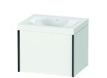 Duravit XViu Waschtisch-Unterschrank XV4609NB218C 60x48cm, 1 Auszug, ohne Hahnloch, schwarz matt, Rahmen C, weiß matt