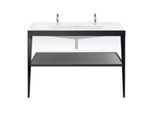 Duravit XViu Möbelwaschtisch-Kombination XV4718OB240 120 x 48 cm, mit Metallkonsole, schwarz matt, schwarz hochglanz