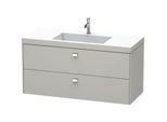 Duravit Brioso c-bonded Waschtisch mit Unterbau BR4608O1007, 120x48cm, Betongrau/Chrom, 1 Hahnloch