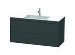 Duravit Brioso c-bonded Waschtisch mit Unterbau BR4608O4949, 120x48cm, Graphit Matt, 1 Hanloch