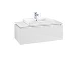 Villeroy & Boch Legato Waschtischunterschrank B680L0DH 100x38x50cm, mit LED-Beleuchtung, Glossy White