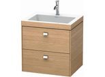 Duravit Brioso c-bonded Waschtisch mit Unterbau BR4605O1052, 60x48cm, Europ. Eiche/Chrom, 1 Hahnl.
