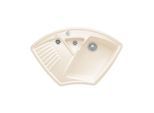 Villeroy und Boch Arena Eck Eckspüle 672902KR Ablaufgarnitur, Exzenterbetätigung, Resteschale, Crema