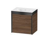 Duravit XViu Waschtisch-Unterschrank XV4631NB221P 45x33,3cm, 1 Tür, rechts, ohne Hahnloch, schwarz matt, Rahmen P, nussbaum dunkel