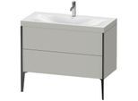 Duravit XViu Waschtisch-Unterschrank XV4711OB207C 100x48cm, 2 Auszüge, 1 Hahnloch, schwarz matt, Rahmen C, betongrau matt