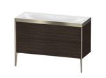 Duravit XViu Waschtisch-Unterschrank XV4712NB169P 120x48cm, 2 Schubkästen, ohne Hahnloch, champagner matt, Rahmen P, nussbaum gebürstet