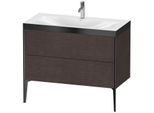 Duravit XViu Waschtisch-Unterschrank XV4711OB272P 100x48cm, 2 Auszüge, 1 Hahnloch, schwarz matt, Rahmen P, eiche dunkel gebürstet