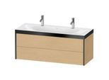 Duravit XViu Waschtisch-Unterschrank XV4618OB230P 120x48cm, 2 Schubkästen, schwarz matt, Rahmen P, Eiche natur