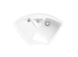 Villeroy und Boch Arena Eck Eckspüle 672901KG Ablaufgarnitur, Handbetätigung, Resteschale, Snow White
