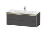 Duravit XViu Waschtisch-Unterschrank XV4617OB149P 120x48cm, 2 Schubkästen, 1 Hahnloch, champagner matt, Rahmen P, graphit matt