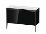 Duravit XViu Waschtisch-Unterschrank XV4712NB240P 120x48cm, 2 Schubkästen, ohne Hahnloch, schwarz matt, Rahmen P, schwarz hochglanz
