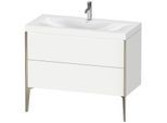 Duravit XViu Waschtisch-Unterschrank XV4711OB118C 100x48cm, 2 Auszüge, 1 Hahnloch, champagner matt, Rahmen C, weiß matt