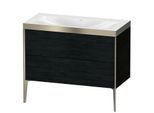 Duravit XViu Waschtisch-Unterschrank XV4711NB116P 100x48cm, 2 Auszüge, ohne Hahnloch, champagner matt, Rahmen P, Eiche schwarz