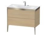 Duravit XViu Waschtisch-Unterschrank XV4711EB171P 100x48cm, 2 Auszüge, 2 Hahnlöcher, champagner matt, Rahmen P, mediterrane eiche