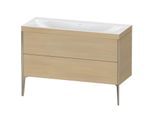 Duravit XViu Waschtisch-Unterschrank XV4712NB171C 120x48cm, 2 Schubkästen, ohne Hahnloch, champagner matt, Rahmen C, mediterrane eiche