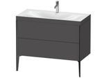 Duravit XViu Waschtisch-Unterschrank XV4711OB249C 100x48cm, 2 Auszüge, 1 Hahnloch, schwarz matt, Rahmen C, graphit matt