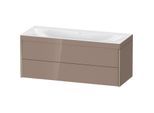Duravit XViu Waschtisch-Unterschrank XV4617NB186C 120x48cm, 2 Schubkästen, ohne Hahnloch, champagner matt, Rahmen C, cappucino hochglanz