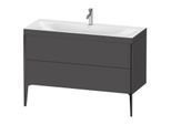 Duravit XViu Waschtisch-Unterschrank XV4712OB249C 120x48cm, 2 Schubkästen, 1 Hahnloch, schwarz matt, Rahmen C, graphit matt