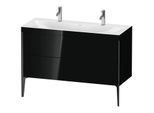 Duravit XViu Waschtisch-Unterschrank XV4713OB240C 120x48cm, 2 Auszüge, ohne Hahnloch, schwarz matt, Rahmen C, schwarz hochglanz