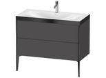 Duravit XViu Waschtisch-Unterschrank XV4711OB249P 100x48cm, 2 Auszüge, 1 Hahnloch, schwarz matt, Rahmen P, graphit matt