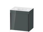 Duravit XViu Waschtisch-Unterschrank XV4631NB238C 45x33,3cm, 1 Tür, rechts, ohne Hahnloch, schwarz matt, Rahmen C, dolomiti grey hochglanz