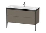 Duravit XViu Waschtisch-Unterschrank XV4712OB290P 120x48cm, 2 Schubkästen, 1 Hahnloch, schwarz matt, Rahmen P, flannel grey seidenmatt