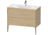 Duravit XViu Waschtisch-Unterschrank XV4711OB171C 100x48cm, 2 Auszüge, 1 Hahnloch, champagner matt, Rahmen C, mediterrane eiche