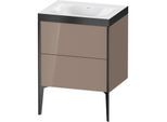 Duravit XViu Waschtisch-Unterschrank XV4709NB286P 60x48cm, 2 Auszüge, ohne Hahnloch, schwarz matt, Rahmen P, cappucino hochglanz