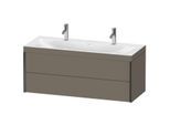 Duravit XViu Waschtisch-Unterschrank XV4618OB290C 120x48cm, 2 Schubkästen, schwarz matt, Rahmen C, flannel grey seidenmatt