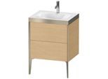 Duravit XViu Waschtisch-Unterschrank XV4709OB130P 60x48cm, 2 Auszüge, 1 Hahnloch, champagner matt, Rahmen P, Eiche natur