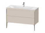 Duravit XViu Waschtisch-Unterschrank XV4712OB191C 120x48cm, 2 Schubkästen, 1 Hahnloch, champagner matt, Rahmen C, taupe matt