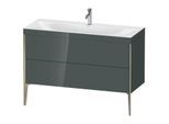 Duravit XViu Waschtisch-Unterschrank XV4712OB138C 120x48cm, 2 Schubkästen, 1 Hahnloch, champagner matt, Rahmen C, dolomiti grey hochglanz