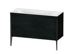 Duravit XViu Waschtisch-Unterschrank XV4712NB216C 120x48cm, 2 Schubkästen, ohne Hahnloch, schwarz matt, Rahmen C, Eiche schwarz