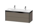 Duravit XViu Waschtisch-Unterschrank XV4618OB290P 120x48cm, 2 Schubkästen, schwarz matt, Rahmen P, flannel grey seidenmatt