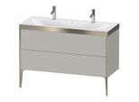Duravit XViu Waschtisch-Unterschrank XV4713OB135C 120x48cm, 2 Auszüge, ohne Hahnloch, champagner matt, Rahmen C, Eiche terra