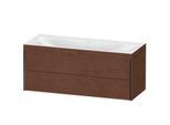 Duravit XViu Waschtisch-Unterschrank XV4617NB213C 120x48cm, 2 Schubkästen, ohne Hahnloch, schwarz matt, Rahmen C, amerikanischer nussbaum