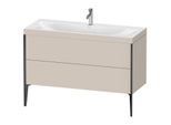Duravit XViu Waschtisch-Unterschrank XV4712OB291C 120x48cm, 2 Schubkästen, 1 Hahnloch, schwarz matt, Rahmen C, taupe matt