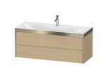 Duravit XViu Waschtisch-Unterschrank XV4617OB171P 120x48cm, 2 Schubkästen, 1 Hahnloch, champagner matt, Rahmen P, mediterrane eiche