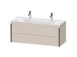 Duravit XViu Waschtisch-Unterschrank XV4618OB291C 120x48cm, 2 Schubkästen, schwarz matt, Rahmen C, taupe matt