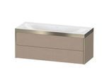 Duravit XViu Waschtisch-Unterschrank XV4617NB175P 120x48cm, 2 Schubkästen, ohne Hahnloch, champagner matt, Rahmen P, leinen