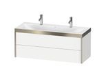 Duravit XViu Waschtisch-Unterschrank XV4618OB118P 120x48cm, 2 Schubkästen, champagner matt, Rahmen P, weiß matt