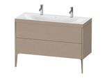 Duravit XViu Waschtisch-Unterschrank XV4713OB175C 120x48cm, 2 Auszüge, ohne Hahnloch, champagner matt, Rahmen C, leinen