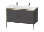 Duravit XViu Waschtisch-Unterschrank XV4713OB149P 120x48cm, 2 Auszüge, ohne Hahnloch, champagner matt, Rahmen P, graphit matt