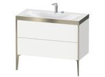 Duravit XViu Waschtisch-Unterschrank XV4711EB118P 100x48cm, 2 Auszüge, 2 Hahnlöcher, champagner matt, Rahmen P, weiß matt