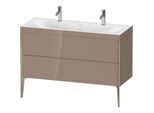 Duravit XViu Waschtisch-Unterschrank XV4713OB186C 120x48cm, 2 Auszüge, ohne Hahnloch, champagner matt, Rahmen C, cappucino hochglanz