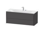 Duravit XViu Waschtisch-Unterschrank XV4617EB249C 120x48cm, 2 Schubkästen, 2 Hahnlöcher, schwarz matt, Rahmen C, graphit matt