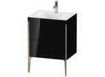 Duravit XViu Waschtisch-Unterschrank XV4709OB140C 60x48cm, 2 Auszüge, 1 Hahnloch, champagner matt, Rahmen C, schwarz hochglanz