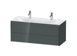 Duravit XViu Waschtisch-Unterschrank XV4618OB238C 120x48cm, 2 Schubkästen, schwarz matt, Rahmen C, dolomiti grey hochglanz
